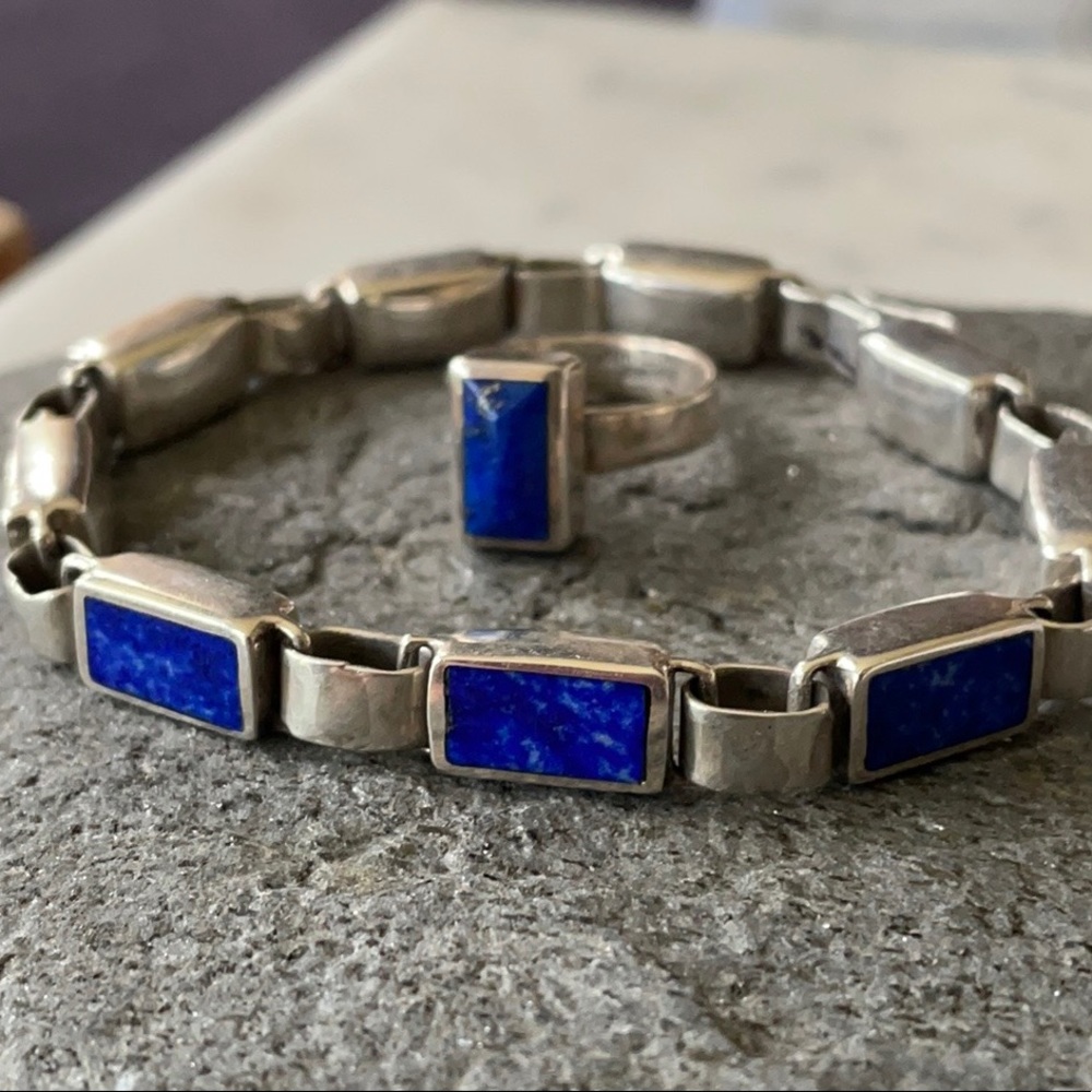 Christin Wolf Lapis Link Vintage Bracelet